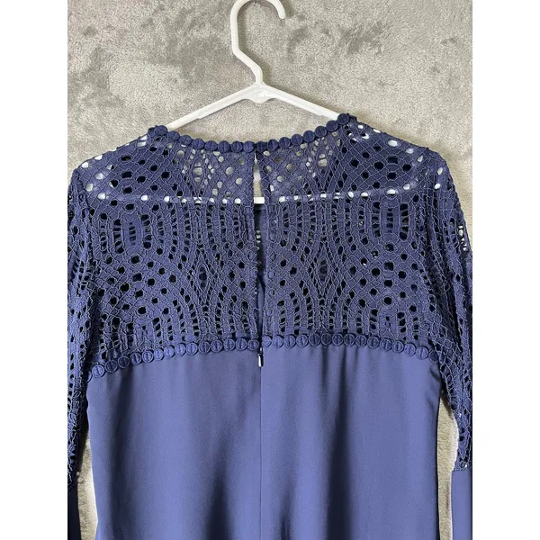 Lilly‎ Pulitzer Amenna Bell Sleeve Lace Dress Size 6 Navy Romantic Boho Chic - Image 4