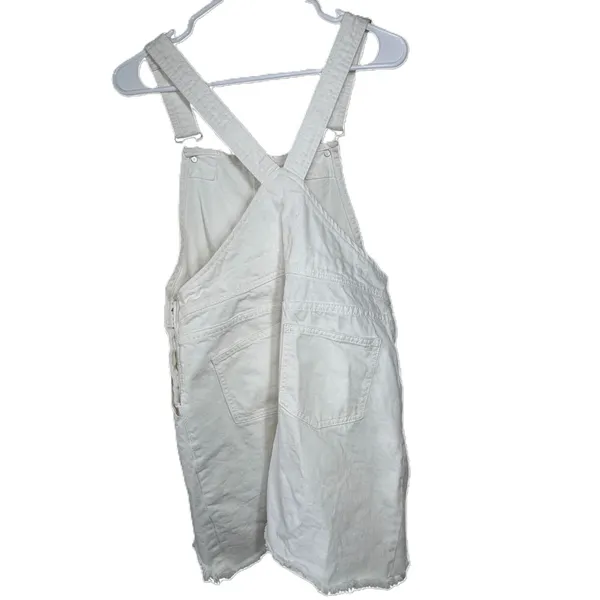 Envy White Denim Overall Skirt Womens Small‎ Pinafore Dress Mini Festival Boho - Image 10