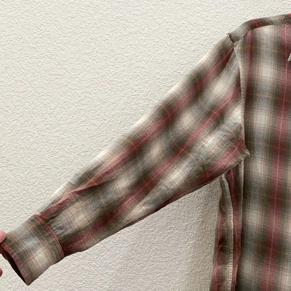 Vintage LAUREN Ralph Lauren Rayon/Wool Blend Plaid Button Down Shirt Size M - Image 4