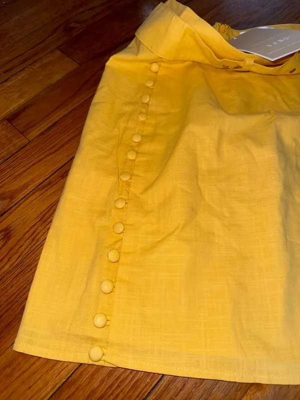 NWT Sabo Skirt mini Tuscany yellow belted summer size small - Image 7