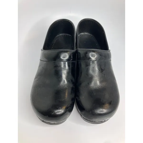 Sanita Clogs Women 41 Black Good Patent Leather Professional Slip On Comfort - Image 2