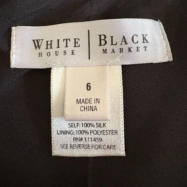White House Black Market Silk Knee Length Swing Skirt Geometric Print‎ Size 6 - Image 4