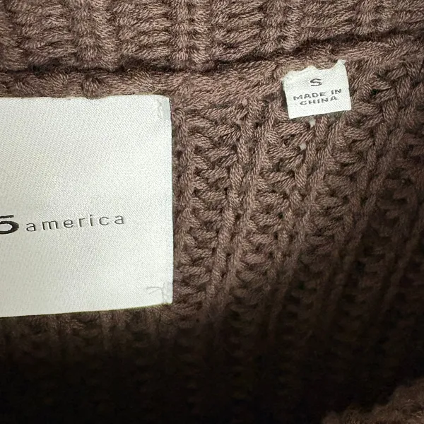 525 America Cate Cotton Sleeveless Turtleneck Sweater Chocolate Brown Size Small - Image 6