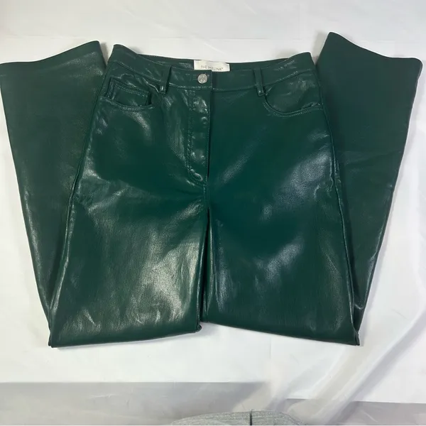 Aritzia Wilfred The Melina Faux Leather Pants in Aventurine Green Women's Size 6 - Image 3