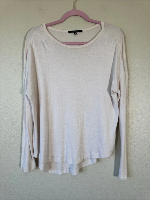 Quince Cream Slouchy Sweater Womens M Casual Minimalist Spring Beachy Classic - Image 9