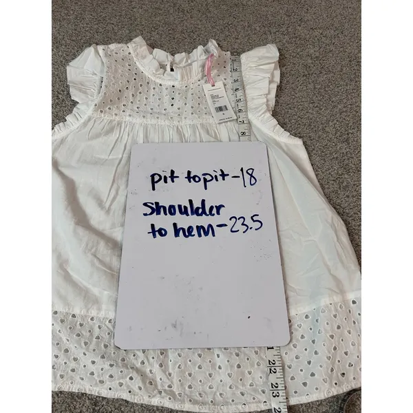 Vineyard Vines White Eyelet Flutter Sleeve Top Ruffle Neck 2W001368 NWT S‎ - Image 4