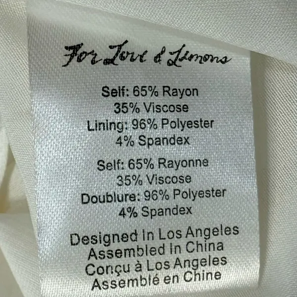 For Love & Lemons White Yellow Cherry Ashland Lace Up Mini Dress size XS NEW Tag - Image 4
