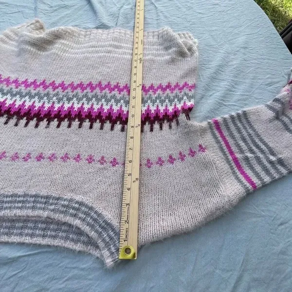 Solutions size L Fair Isle oversized casual sweater Pink Size L - Image 9