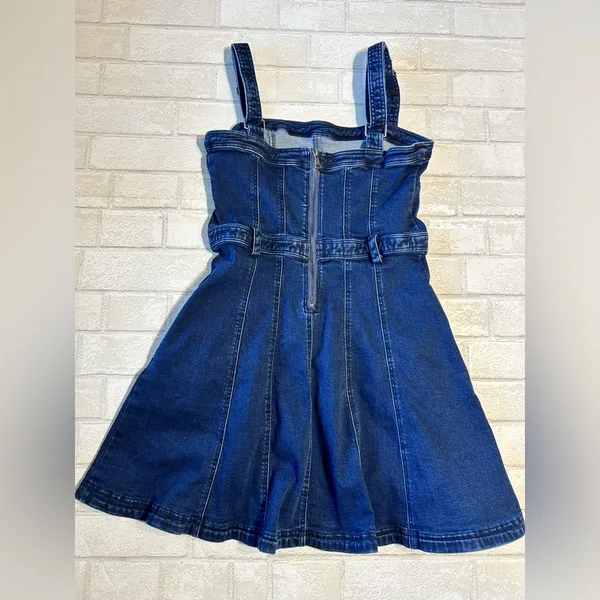 Free People Denim Dress Coastal Cowgirl Size Large - Image 3