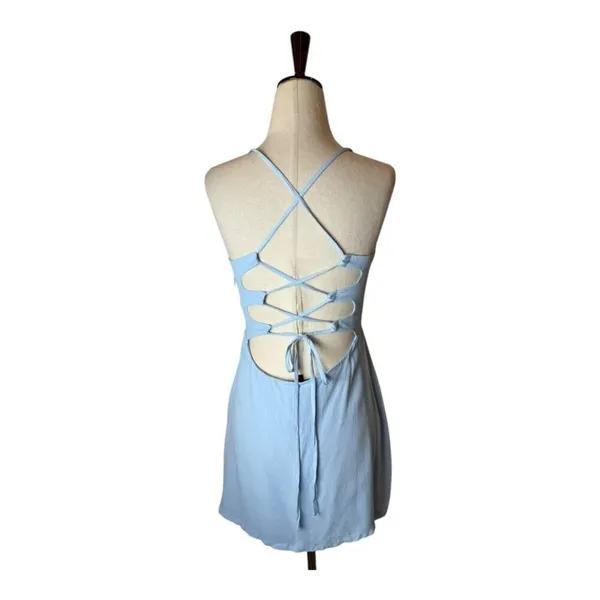 NBD Dress Women Small Blue Lace Up Back Fit And‎ Flare Mini Party Cocktail - Image 4