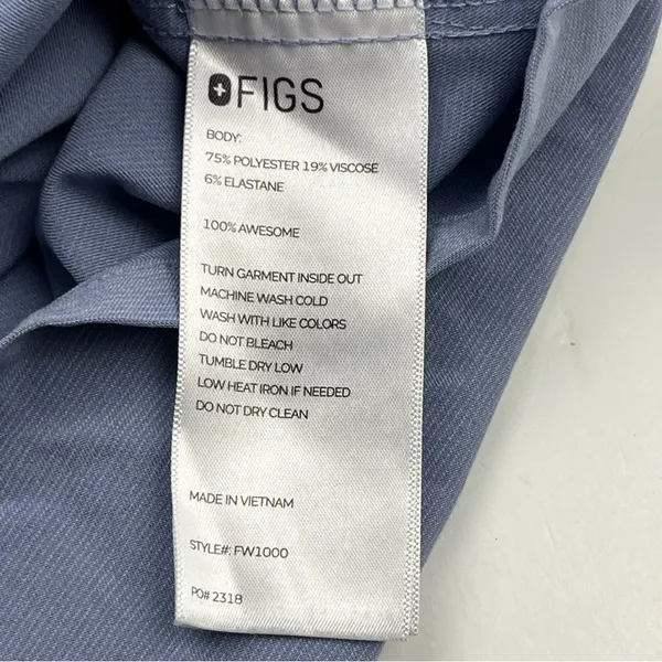 Figs Technical Purple Blue Grey Gray Short Sleeve V-neck Scrub Top Womens Small‎ - Image 3