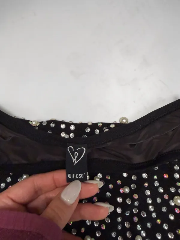 Windsor‎ Iconic Glamour Rhinestone And Pearl Mini Skirt - Large - Image 6