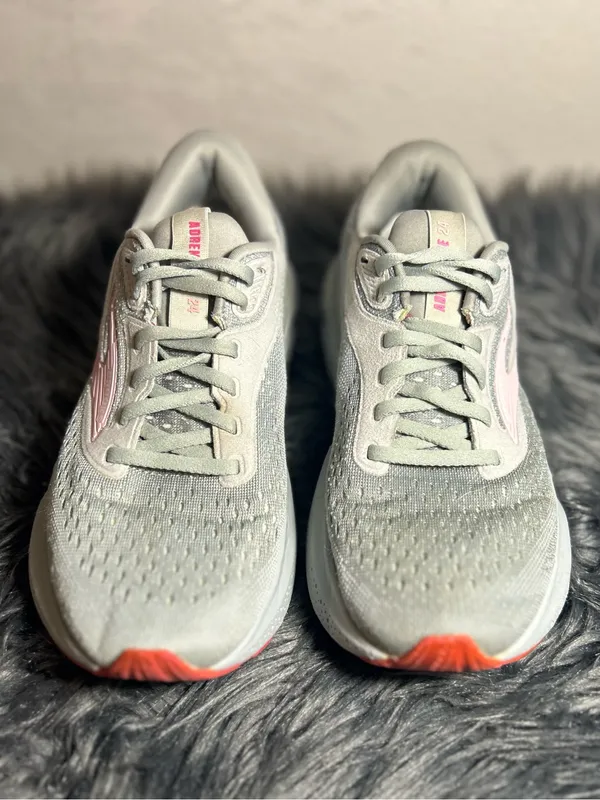 Brooks Adrenaline GTS 24 Women's Light Gray and Pink Running Sneakers Size 7.5 - Image 3