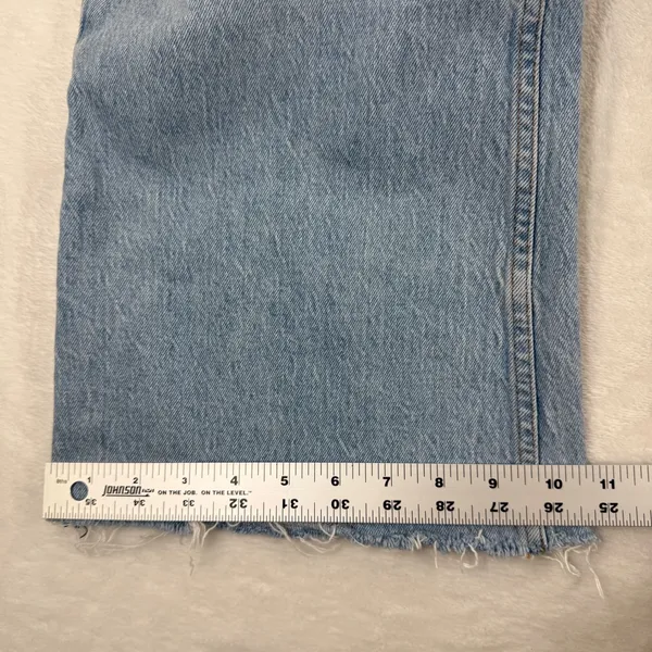 Abercrombie‎ & Fitch The Vintage Flare High Rise Light Wash Raw Hem Jeans 33 16R - Image 7