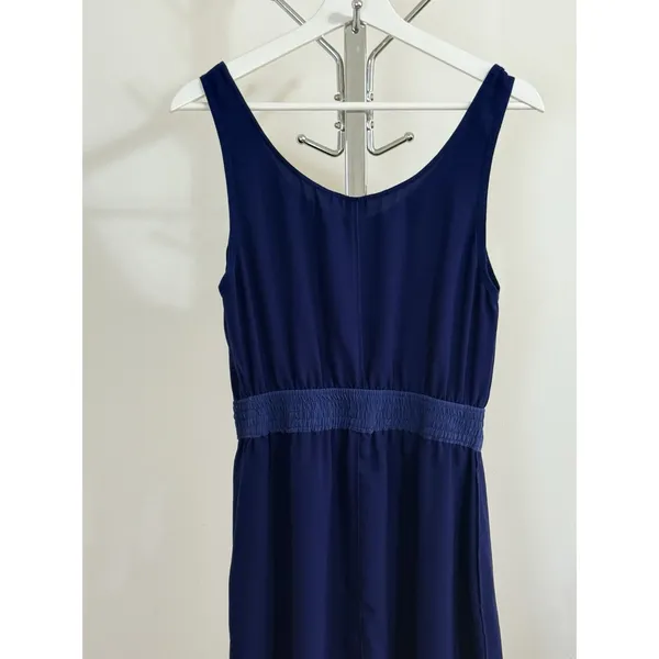Wilfred Aritzia Women’s Navy Blue Mini Dress Smocked Waist Scoop Neck Size S - Image 7