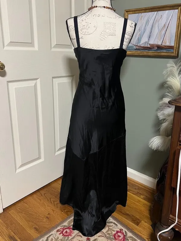 Express SZ M Black Maxi Dress Minimalist Neutral Romantic Gothic - Image 3