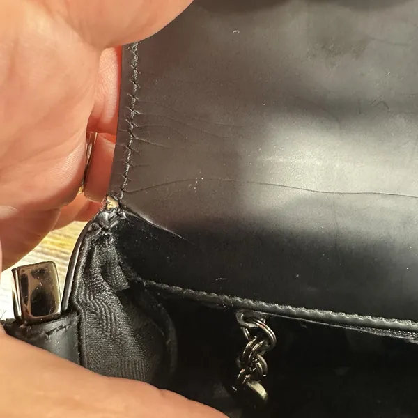 Salvatore Ferragamo Shoulder Bag Small Black Leather Italy Coin Purse - Image 5