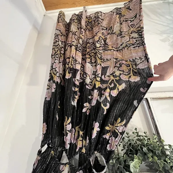 Anthropologie Cutout Maxi Dress Sheer Black Motif Size‎ XS Cover Up Boho - Image 8
