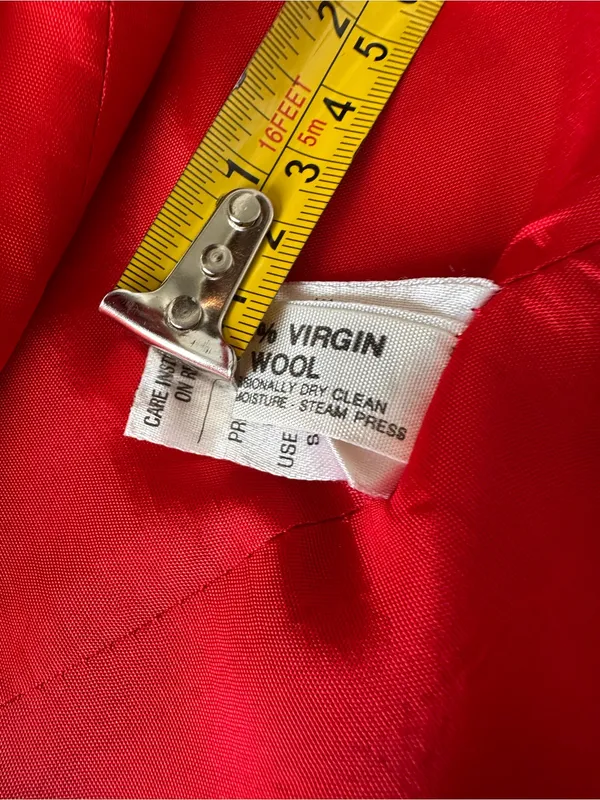 Donna Liara Red Wool Blazer Jacket Double Breasted Italy Size 11/12 Vintage - Image 7