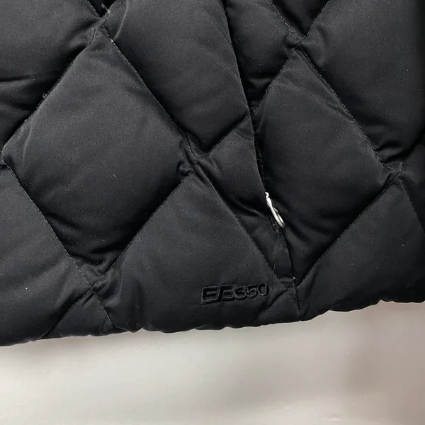 Eddie Bauer Large Petite Quilted Duck Down Puffer Winter Jacket Sherpa Black‎ - Image 2