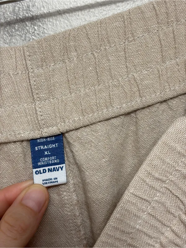 Old Navy High-Waisted Linen-Blend Straight Ankle Pants in Flax Linen - Size XL - Image 5