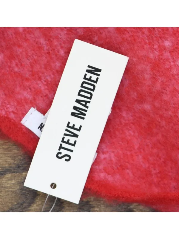 NWT Steve Madden Two-Tone Lofty Scarf Fuzzy Oversized SMA-5223 Bright Pink Multi - Image 4