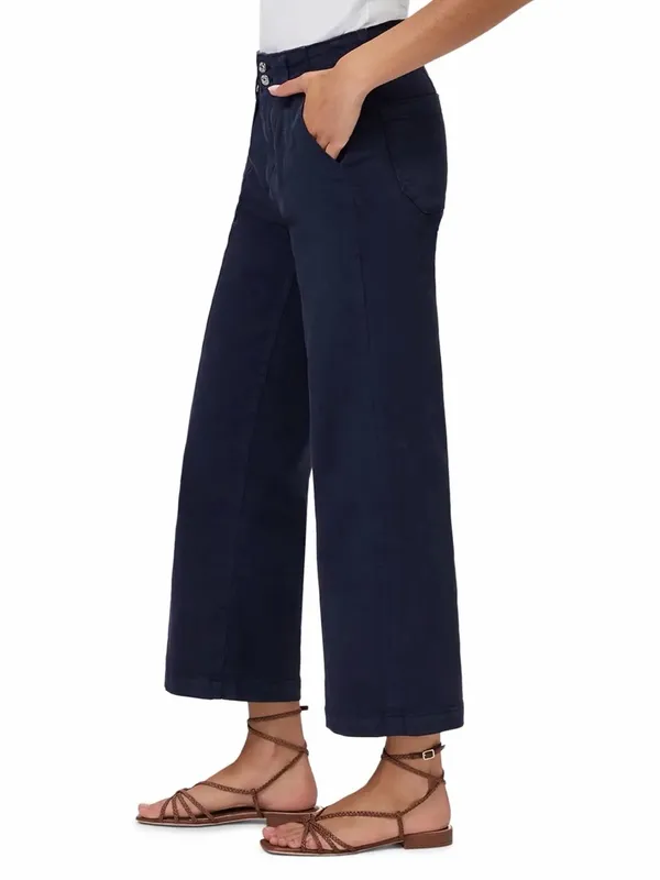 Paige Brooklyn Wide Leg Crop Pants in Vintage Cosmic Navy High Rise Size 25 - Image 5
