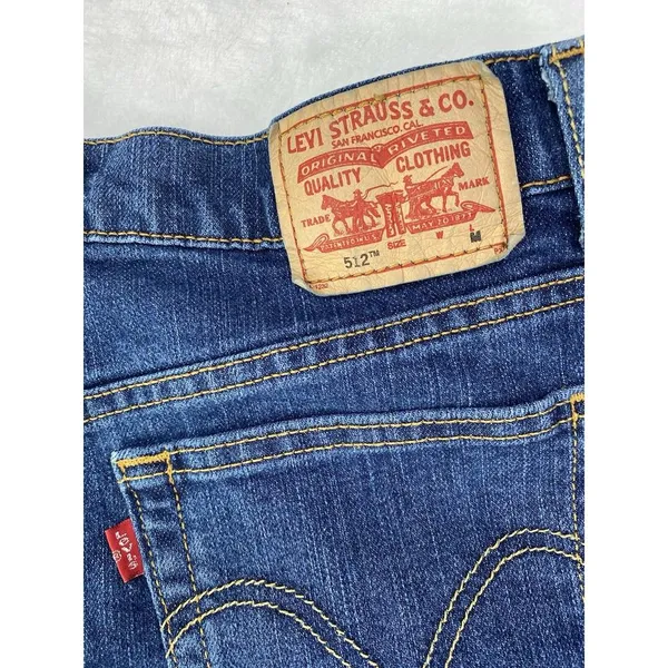 LEVI'S Womens's Classic 512 Slim‎ tapered medium jeans raw hem sz 10M - Image 12