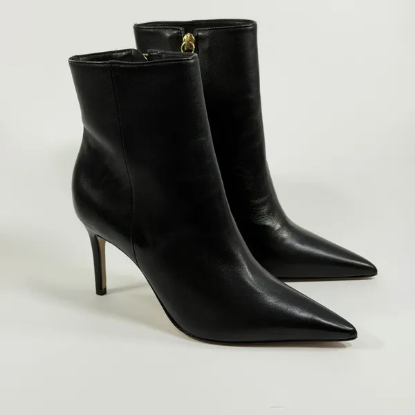 Schutz Size-5.5B Mikki Black Nappa Leather Pointed Toe Stiletto Ankle Boots - Image 4