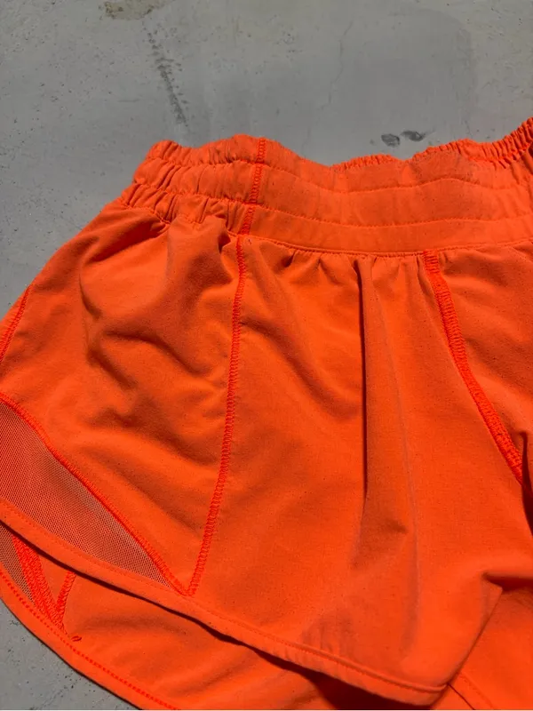 lululemon athletica Women's Neon Orange Athletic Shorts 4 - Image 2
