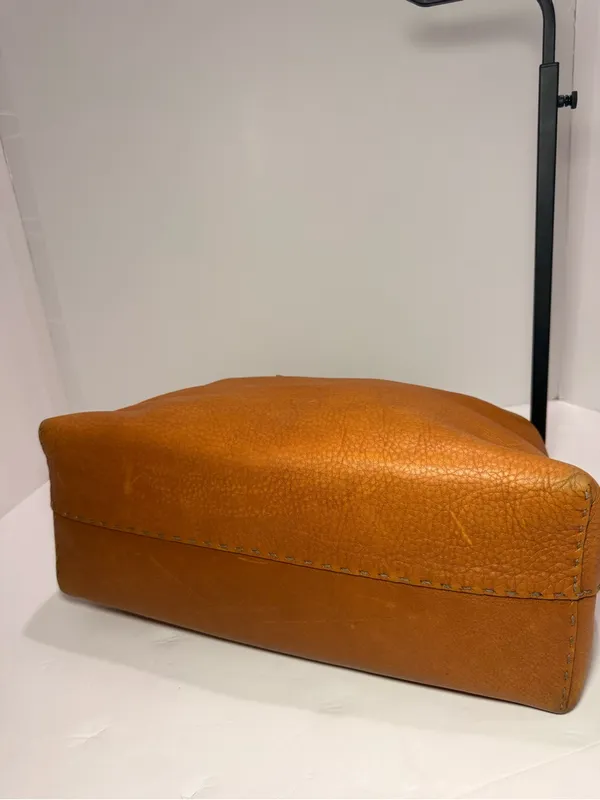 Vintage Fendi Selleria Pebbled Leather Satchel – Cognac Brown - Image 14