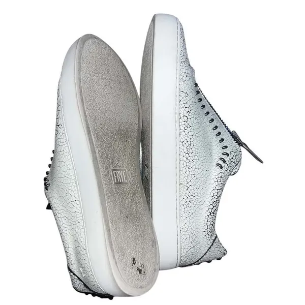 Frye Lena Rebel Leather Zip Crackled Low Top Sneaker - Image 5