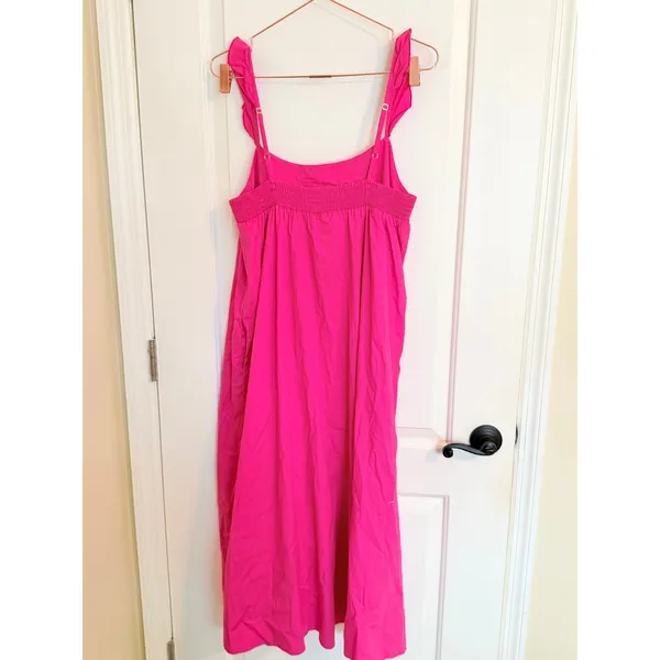 Show Me Your Mumu‎ Midi Dress Women Small Hot Pink Boho Ruffle Pocket - Image 5