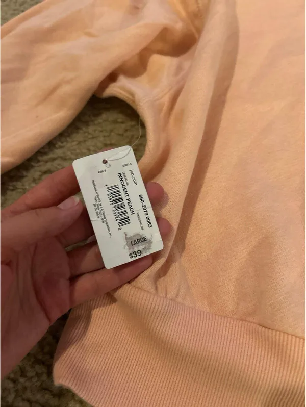 D18 Sweater top salmon color size large high neck comfy - Image 7