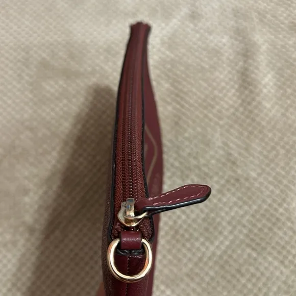 Coach purse insert, wine and gold, small flaws shown in pics, works great - Image 7