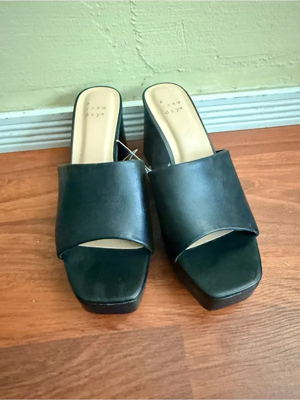 a new day Black Platform Mule Heels - Image 5