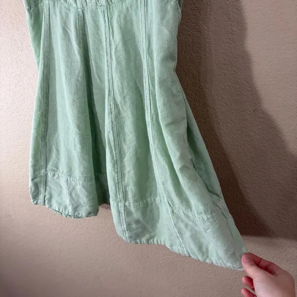Free People Altura Mini Dress Sz L Light Green Boho Hippie Preppy Coastal Beach - Image 4
