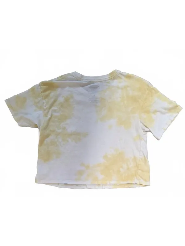 The Beatles Abbey Road Women’s Yellow Tie Dye Rainbow Crop T-Shirt Size Large - Image 5