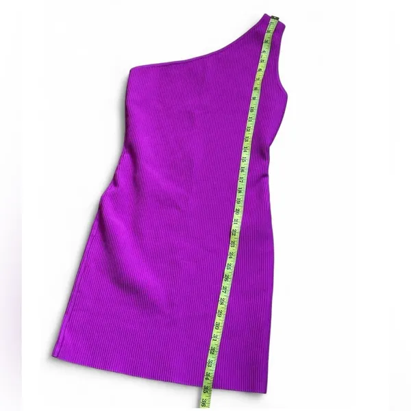Sincerely Jules Vibrant Pink One-Shoulder Bodycon Dress Size L - Image 9