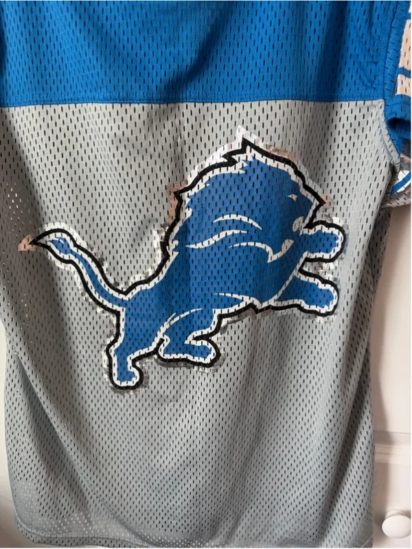 Women's NFL Detroit Lions Jersey XL Grey Blue Mesh V-Neck - Image 6