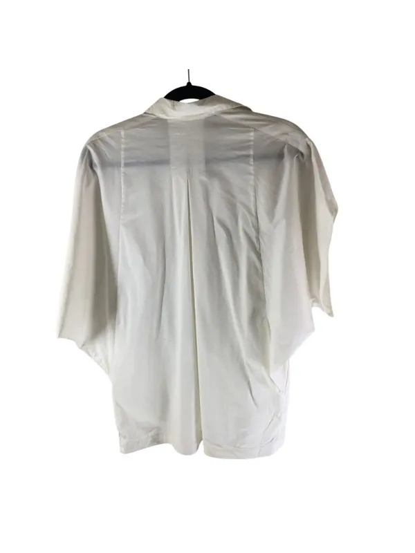BCBGMaxAzria Blouse Dolman Sleeve Oversized Pockets Button Down White XL? - Image 2