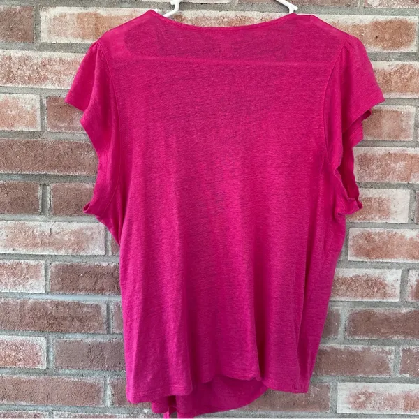 Banana Republic Linen Y2K Top Women’s XL Wrap Pink Tortoiseshell Ring Resort - Image 5