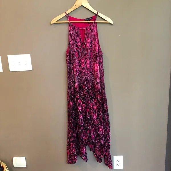 NWT INC Pink‎ Snakeskin Keyhole Midi Dress Size Medium - Image 4