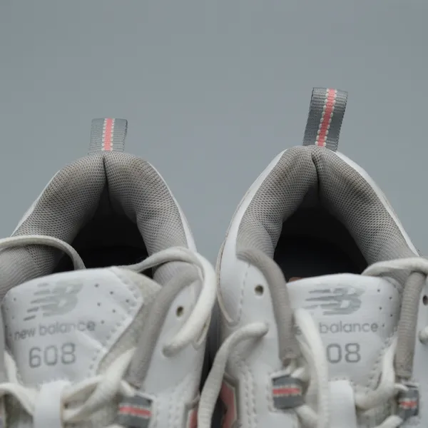 New Balance 608 v5 Sneakers 10.5 Women 9 Men White Pink Leather WX608WP5 - Image 7