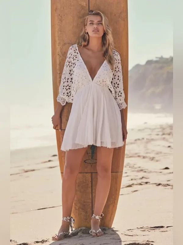 Free people Bella Note Eyelet Mini Dress - Image 3