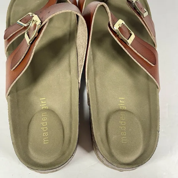 Madden Girl Women's Bryceee Footbed Sandals - Cognac Brown - Size 11M - Image 6