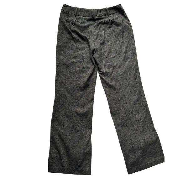 Larry Levine High-Waisted Wide Leg Trousers Size 10 Dark Gray Herringbone - Image 3