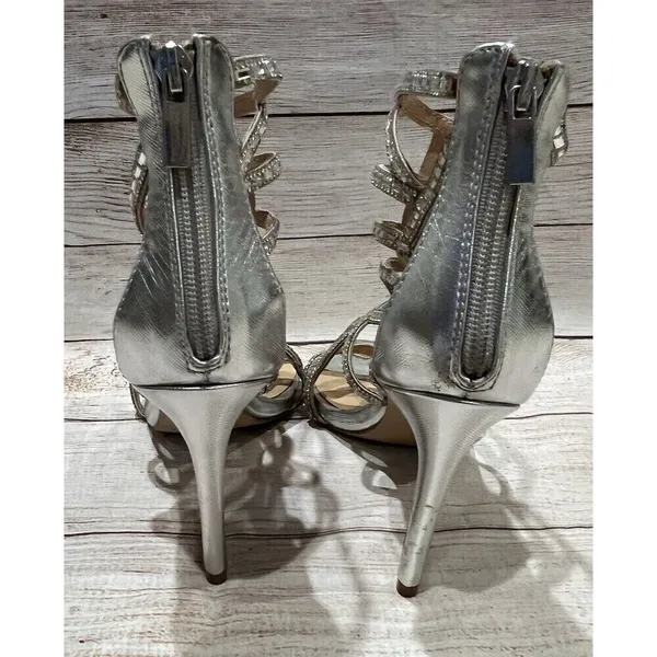 ALDO Norta Sparkling Stilettos Glass Mirror Caged Heels Sandal 4” Pumps 7 - Image 5