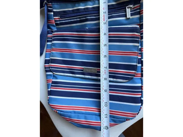 Baggallini Blue Multi-Color Stripe Crossbody Bag - Image 9