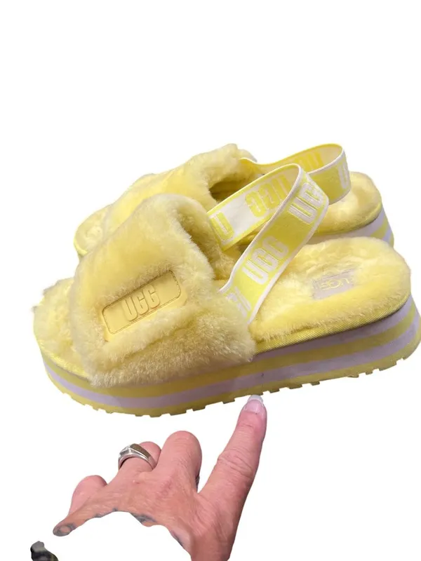 UGG Fluff sugar platform wms yellow slingback casual sandals sz 10 SKU 10-654 - Image 16